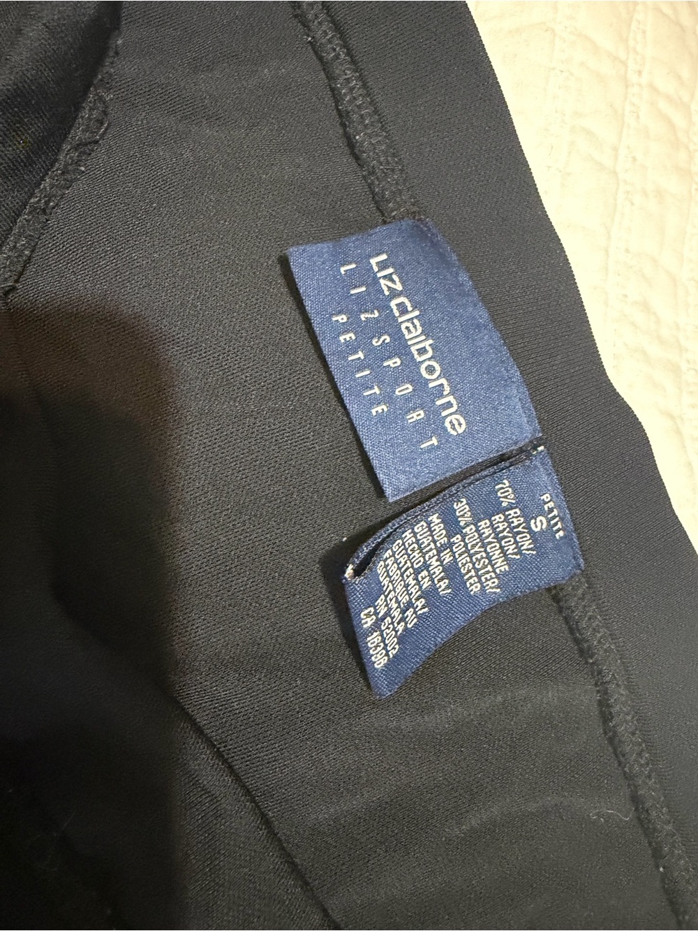 Liz Claiborne Black Petite LIZSPORT Knit Skirt
